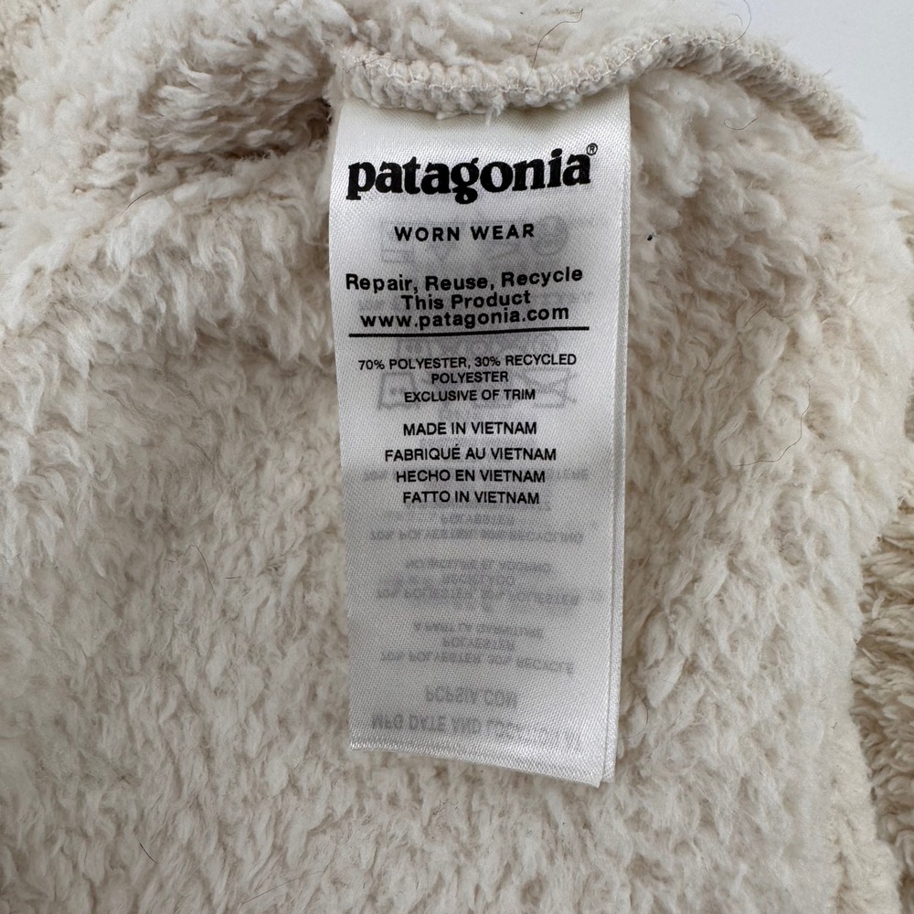 Patagonia Los Gatos Pullover Womens Medium Cream Fleece Quarter Zip Jacket - Picture 5 of 7